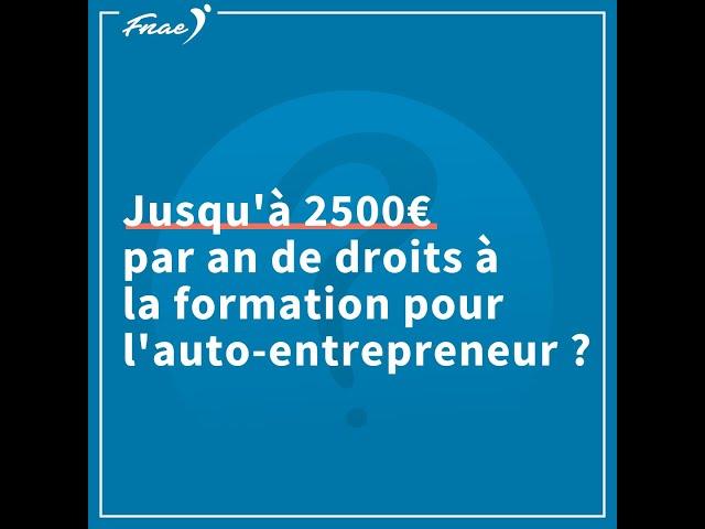 Les droits à la formation de l'auto-entrepreneur