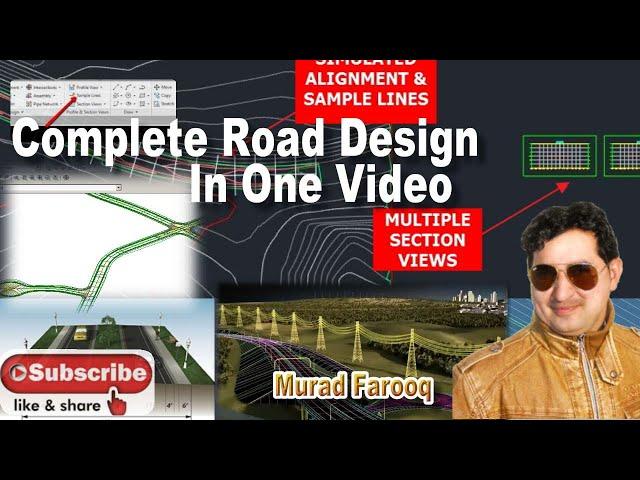 Complete Road Design in One Video from Start To End in Autodesk Civil 3D.