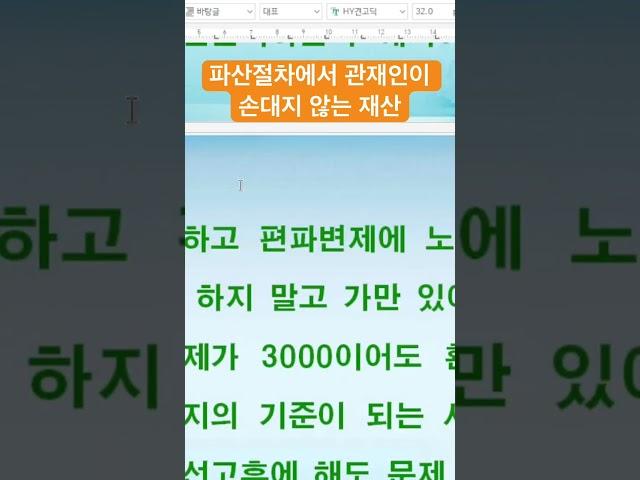 #파산관재인이 손대지 않는 재산