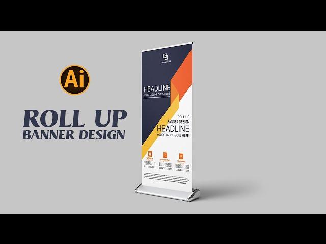 How to Corporative Standee Design in Adobe Illustrator Cc || Roll up Banner || Vertex Graphic