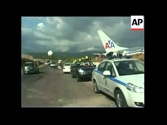 AA plane overshoots runway, injuring many, aerials, presser