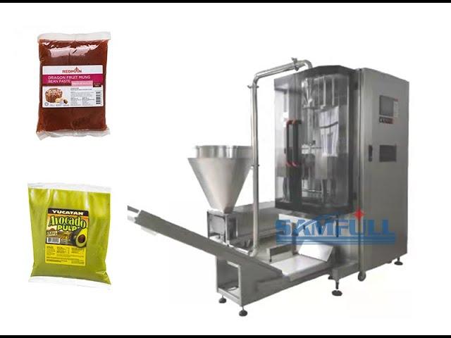 Automatic fruit paste, mung bean paste, avocado pulp packaging machine