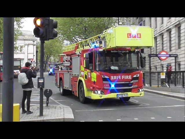 *FULL HOUSE* London Fire Brigade - Soho Pump, Pump Ladder and Scania Turntable Ladder Responding!