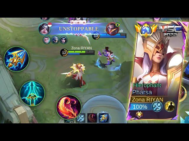 PHARSA BEST BUILD !! INSTANT ONE HIT DAMAGE BUILD !?  TOP GLOBAL PHARSA - MLBB