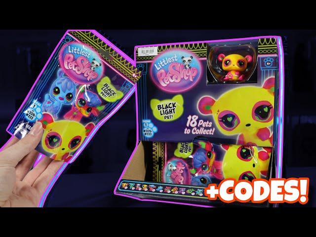 OPENING A FULL CASE OF THE NEW LITTLEST PET SHOP BLACK LIGHT PETS + CODES