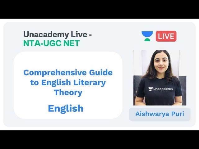 English Literary Theory | English | Unacademy Live - NTA UGC NET | Aishwarya Puri