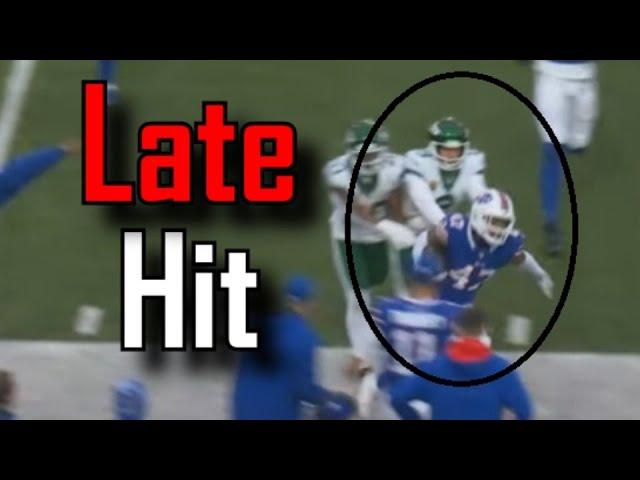 Aaron Rodgers flagged for a late hit | New York Jets Vs Buffalo Bills