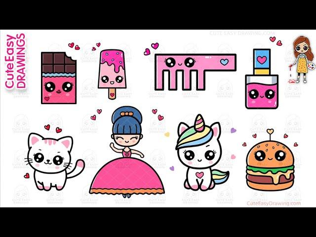 Cute Easy Drawing Video Collection for Kids | 60 Minutes Long Drawing Video Sunday Special