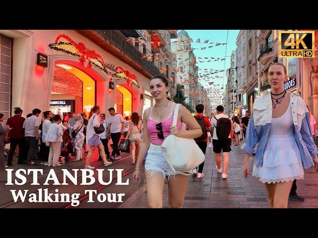 Istanbul Türkiye Nightlife, Istiklal Street, Taksim Square 4K Walking Tour