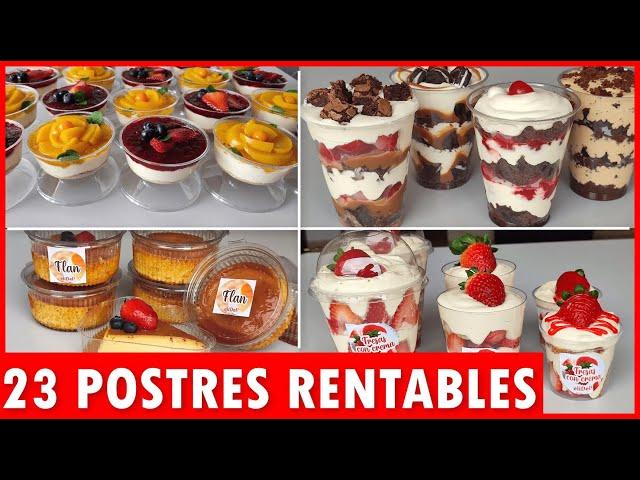 23 POSTRES para VENDER y ganar DINERO desde Casa Crea Un NEGOCIO RENTABLE en este 2023