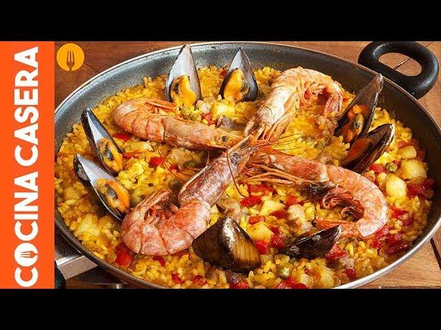 Paella Mixta de Marisco y Pollo. Receta fácil casera