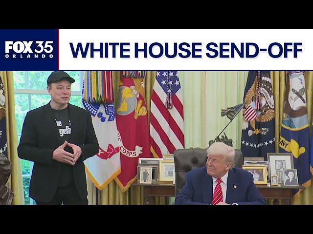 Elon Musk gets White House send-off from President Trump