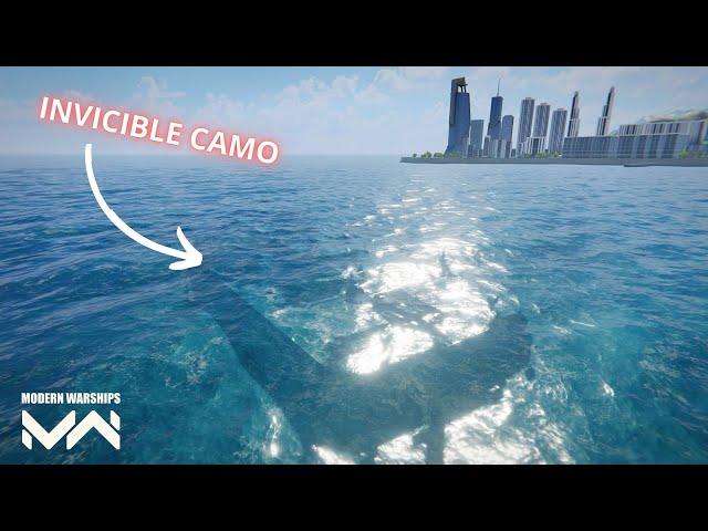 INVICIBLE CAMOUFLAGE IS REAL!!  I99% Nearly Transparent - FS Blue Shark - Modern Warships