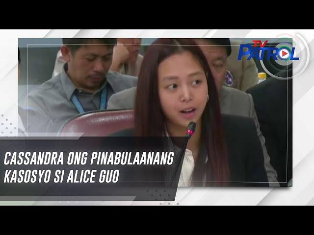 Cassandra Ong pinabulaanang kasosyo si Alice Guo | TV Patrol