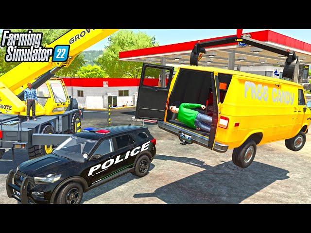 GARRETT GOT KIDNAPPED (POLICE CHASE) | Farming Simulator 22