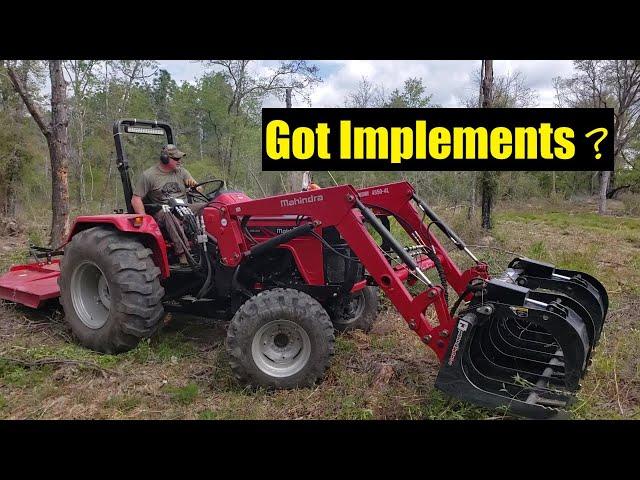 Land clearing~Bush Hog mowing and Grapple work~ MAHINDRA tractor 4540 4wd. 2019