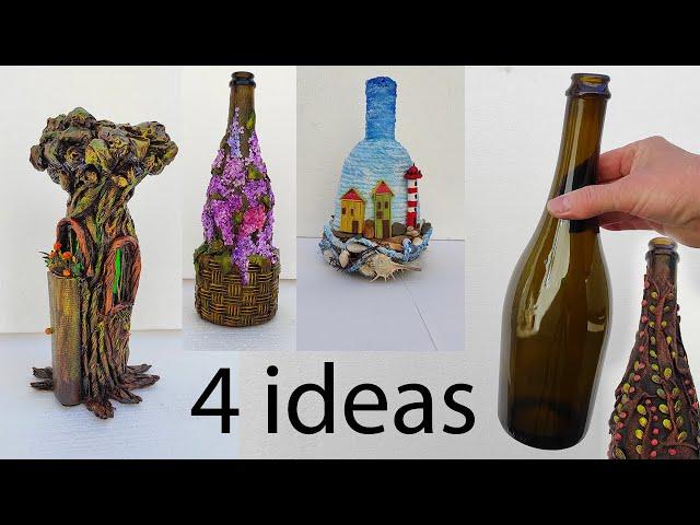 4 Amazing Bottle Art ideas. DIY Home decor ideas