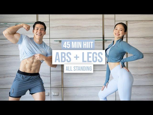 45 MIN ABS & LEGS HIIT I all-standing, with warm up + cool down, no repeats