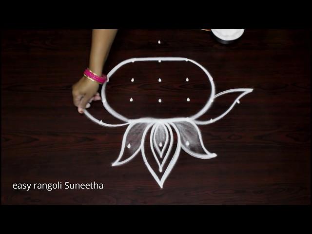 Bhogi kundalu muggulu with 7x1 straight dots || Pongal n Sankranthi kolam rangoli