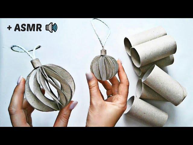  2 Easy Craft Ideas - Christmas Balls from Toilet Paper Rolls  ASMR  DIY New Year's Decorations 