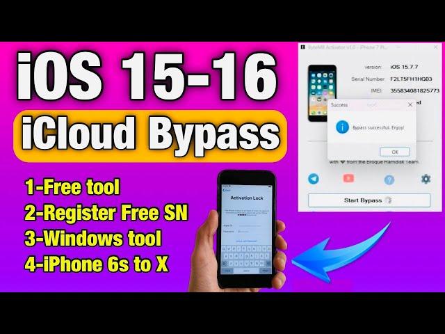 iOS 15.8.2 - iOS 16 FREE iCloud Bypass By ByteM8 Activator