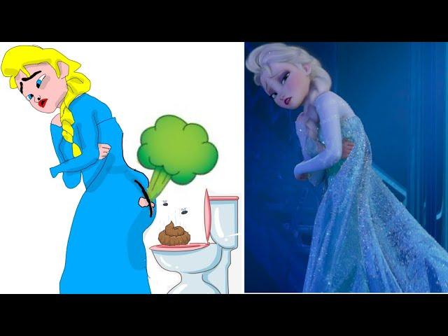 Frozen 2 Elsa funny Drawing memes - Try not To laug