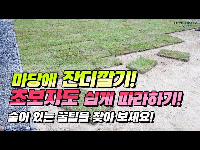 마당에 잔디깔기! 초보자도 쉽게 따라하기.. 숨어 있는 꿀팁을 찾아 보세요 / Laying the lawn in the yard