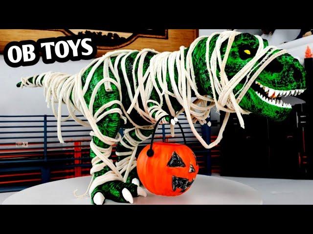 CUSTOM T-REX HALLOWEEN MUMMY  |  DINOSAUR TOYS | HALLOWEEN PARADE | GLOW IN THE DARK TREX REPAINT