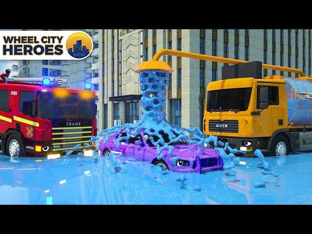 Water Truck Help Police Car | Wheel City Heroes (WCH) | Street Vehicles Cartoon