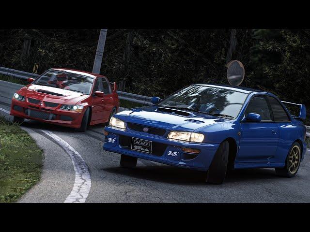 AWD TOUGE BATTLE! Subaru 22B Vs Mitsubishi Evo 8 | Assetto Corsa (4K)