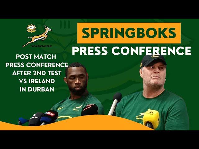 SPRINGBOKS: Rassie Erasmus & Siya Kolisi post match press conference after loss in Durban to Ireland