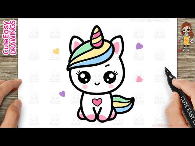 How to Draw a Cute Unicorn Simple & Easy for Kids