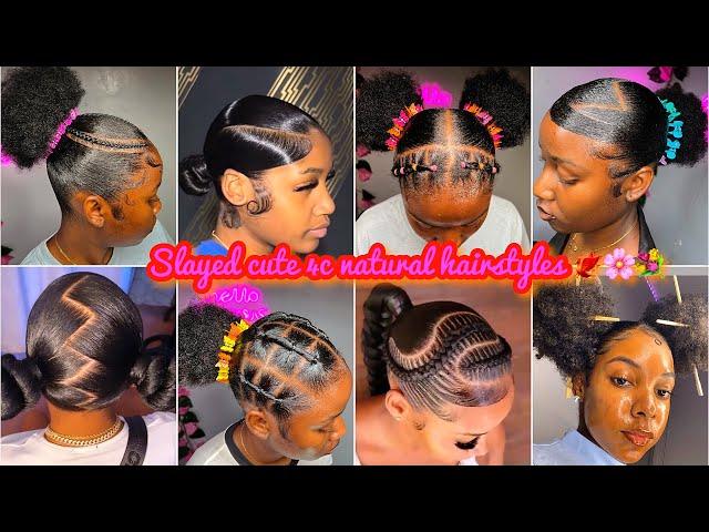 ‍4c curly  Natural Hairstyles On Pinterest  + 𝐒𝐥𝐚𝐲𝐞𝐝 edges | baddie girlies 