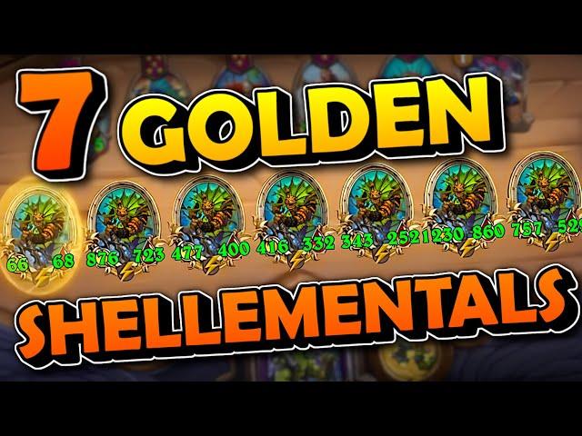 7 GOLDEN Shellementals!!! | Hearthstone Battlegrounds Commentary