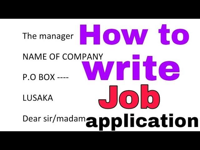 how to write a #Job #application #letter