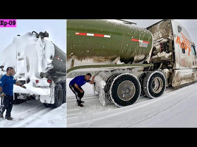 Hauling Army Diesel tanker in Blizzard Storm Yukon Territory |