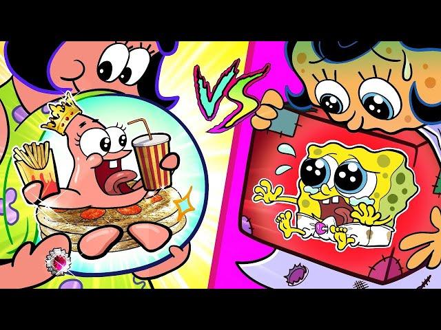 Rich Pregnant vs Broke Pregnant Mukbang Animation | SpongeBob Animation | SLIME CAT