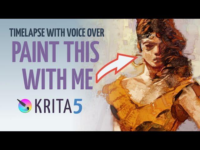 Flamenca in Krita 5. Timelapse with voice over