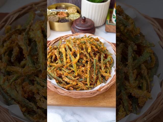 Kurkuri Bhindi Recipe Crispy Okra Fry #shorts #bhindi #trending #snacks