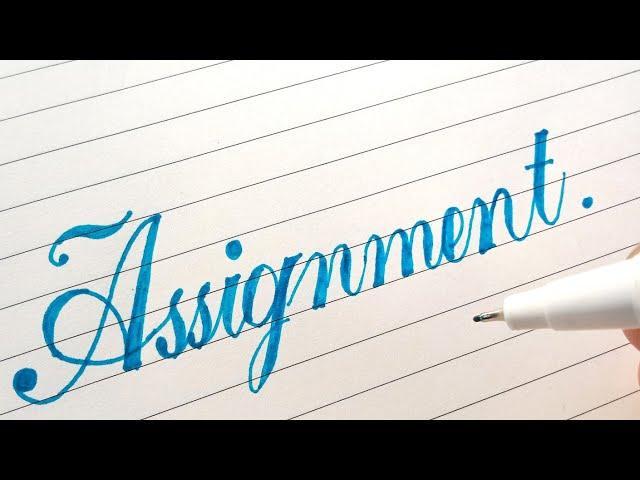 How to write Assignment in Beautiful English Calligraphy writing || Cursive hand lettering