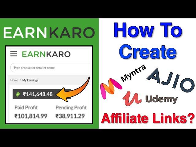 How To Create Myntra/Ajio/Udemy Affiliate Links? Best Way To Generate Myntra Commission Links | EK-2