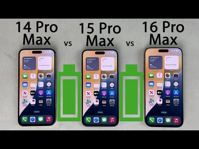 iPhone 16 Pro Max vs 15 Pro Max vs 14 Pro Max Battery Life DRAIN Test