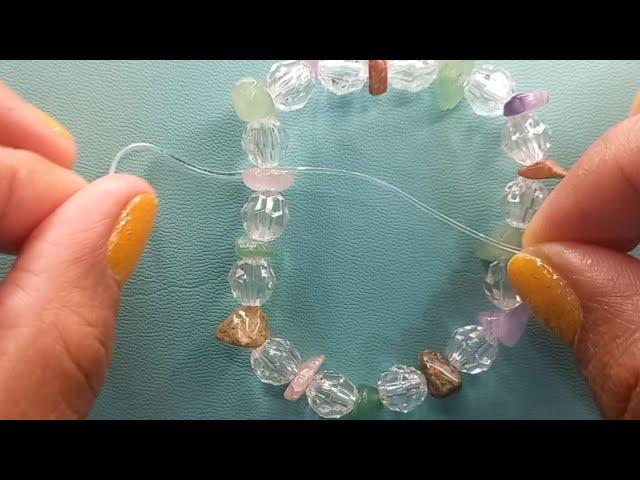 How to tie a knot with elastic beading thread/crystal tec 0.8 || DIY 2023