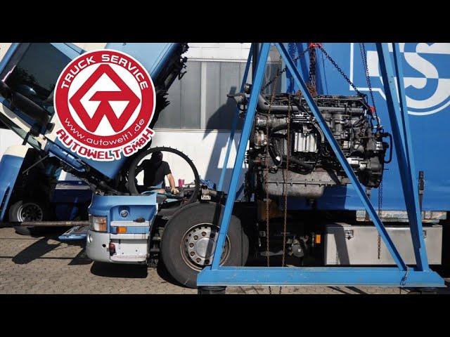 Truck engine repair in Germany - Scania R440 engine replacement