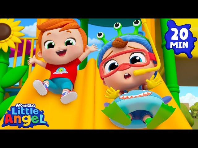 Stuck in a Monster Suit! Baby John at the Playground | Little Angel Kids Songs & Nursery Rhymes