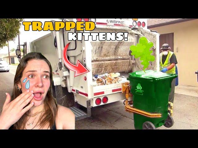 KITTENS TRAPPED ON DUMP TRUCK! WE RESCUED THEM!