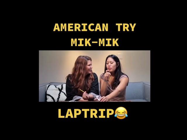 American try Mik-Mik filipino snack laughtrip hahaha