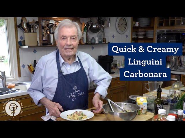 Quick and Creamy Linguini Carbonara