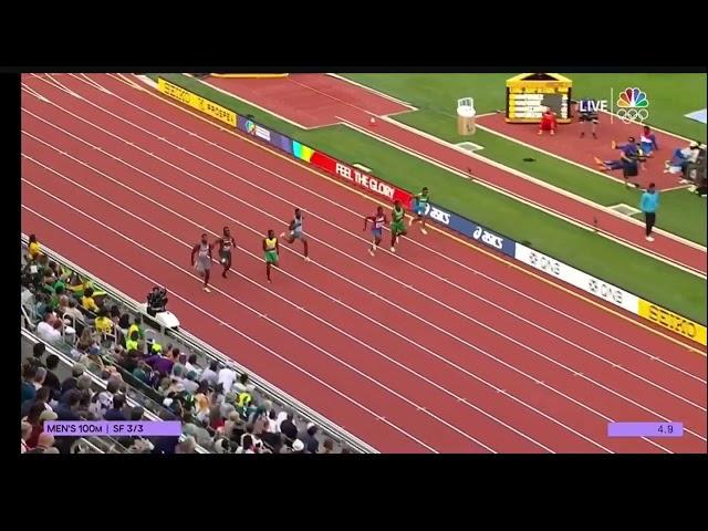 Oblique Seville beats Marvin Bracy (9.90) in semi 100m. Worlds Championships