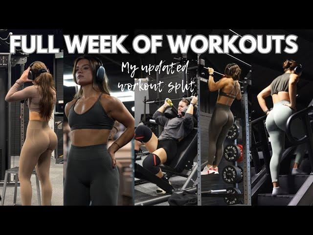 FULL WEEK OF WORKOUTS | my current workout split + workout with me for the week